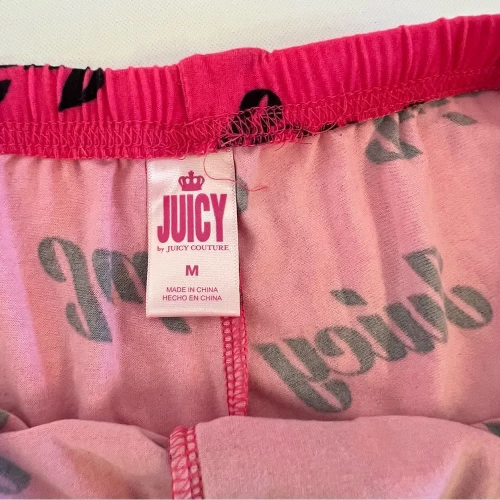 Cotton Shorts ~ JUICY by Juicy Coture ~ Pink W Black Writing ~ EUC